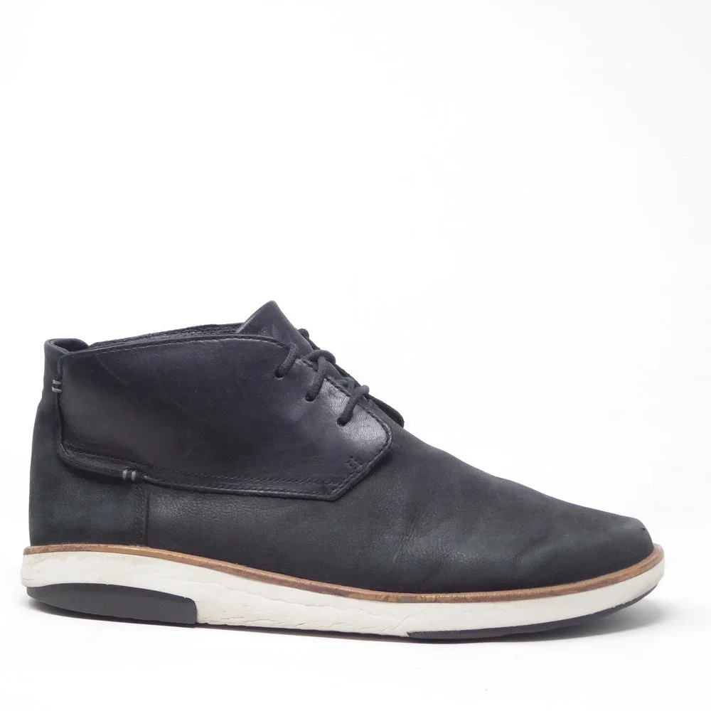 Olukai Mens Kalia Puki Chukka Boots Black Leather Lace Up Size 9